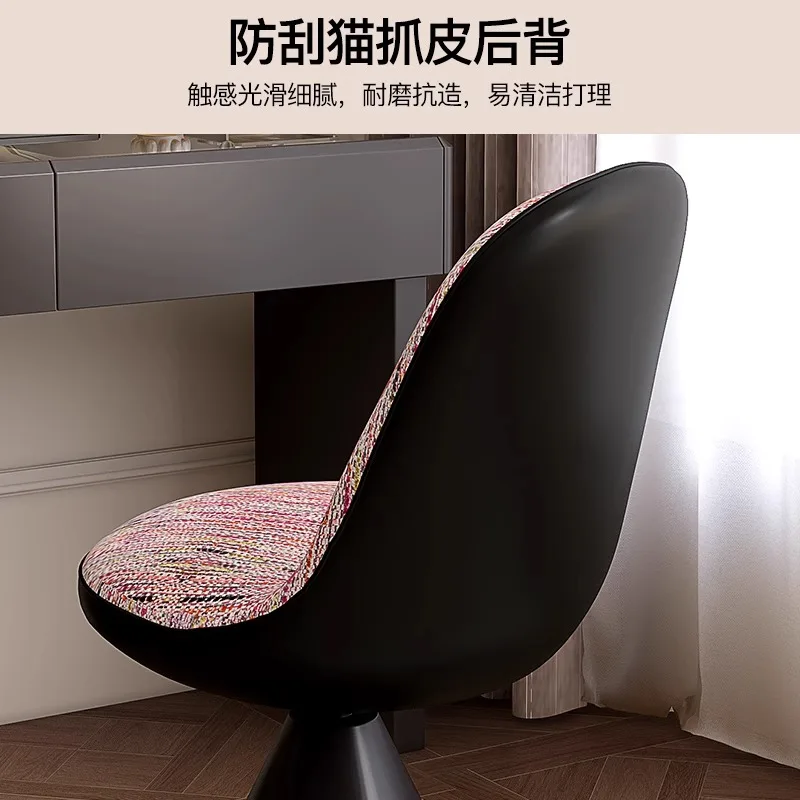 @ Nordic Luxury Makeup Chair French Bedroom High-end Rotatable Makeup Stool Creative Comfortable Backrest Home Furniture view 4