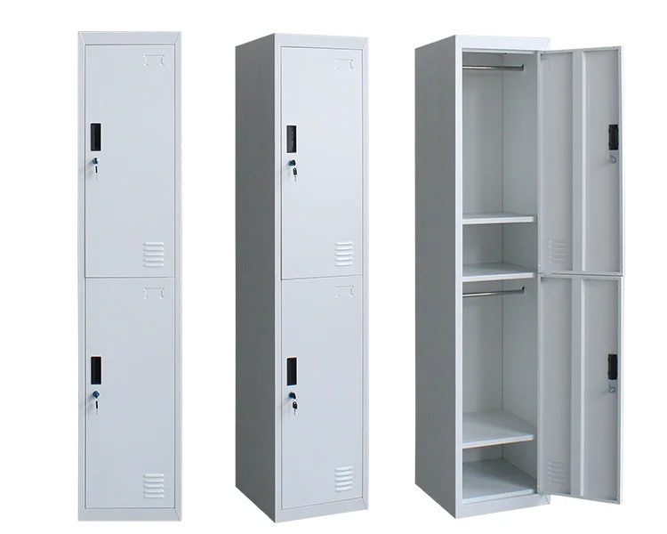 Single Body Two Doors Locker 2 Tier Clothing Changing Steel Locker Metal Clothing Cabinet