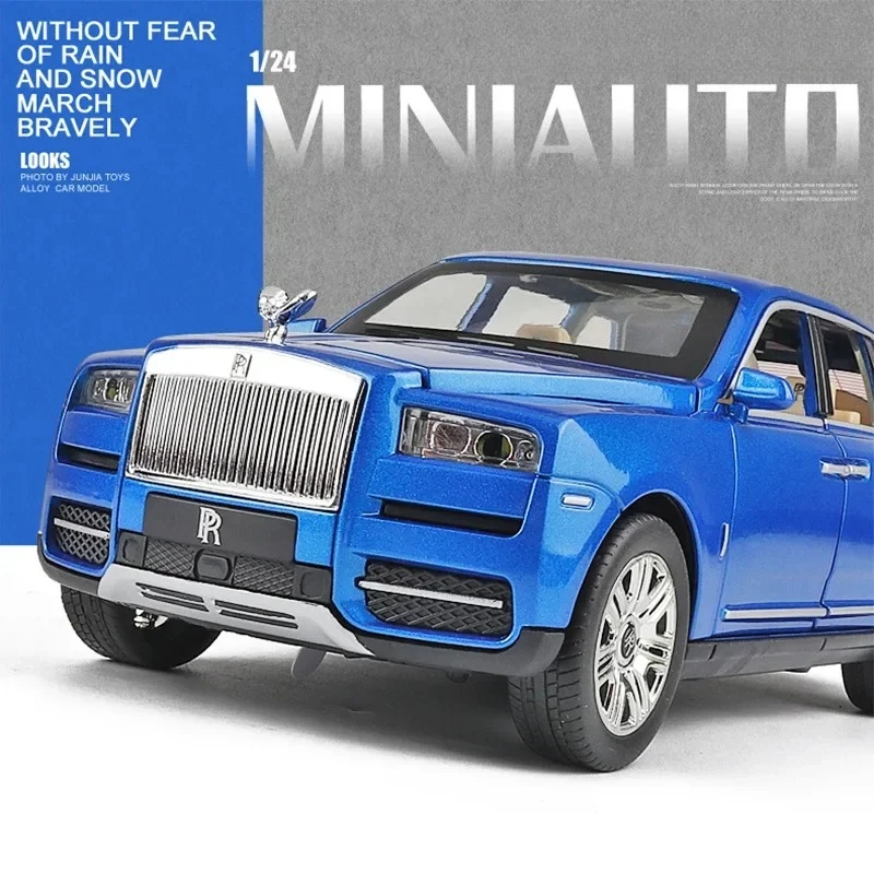 1:24 컬리넌 합금 자동차 모형 대형 시뮬레이션 SUV 금속 자동차 모형 라이트 사운드 풀백 스케일 자동차 미니어처 자동차