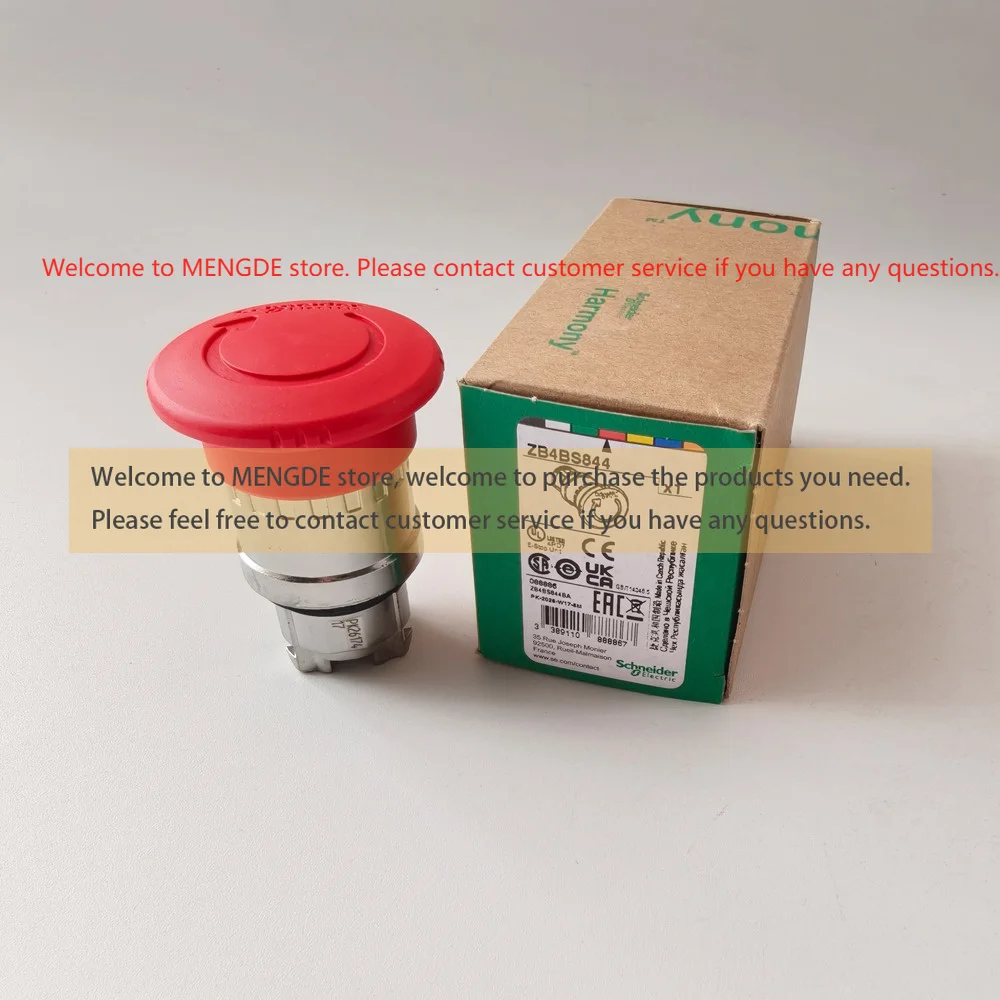 1PCS Schneider ZB4BS844 Emergency Stop Button Red Mushroom Head Locking Rotation Reset New Original