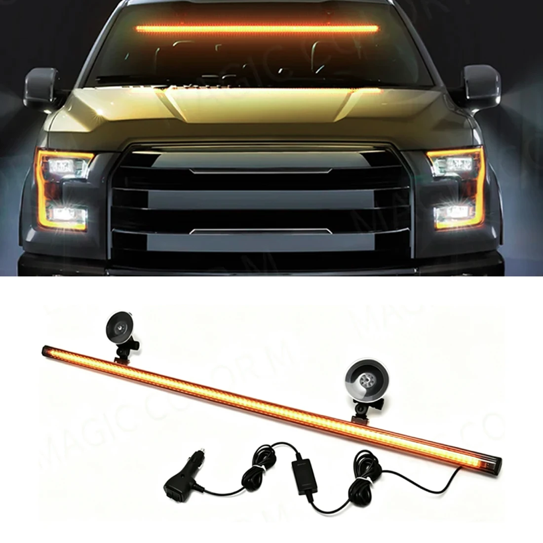 96 LED Strobe Lights For Flash Warning Lamp Windshield Bar 3030 Beads Yellow Amber White Green Car Light Assembly