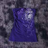 2000s Aesthetic Streetwear Women's Punk Y2K Stylechest abdomen Tops Aesthetic Print Vest Vintage Y2k Clothes Gothic Emo Girl