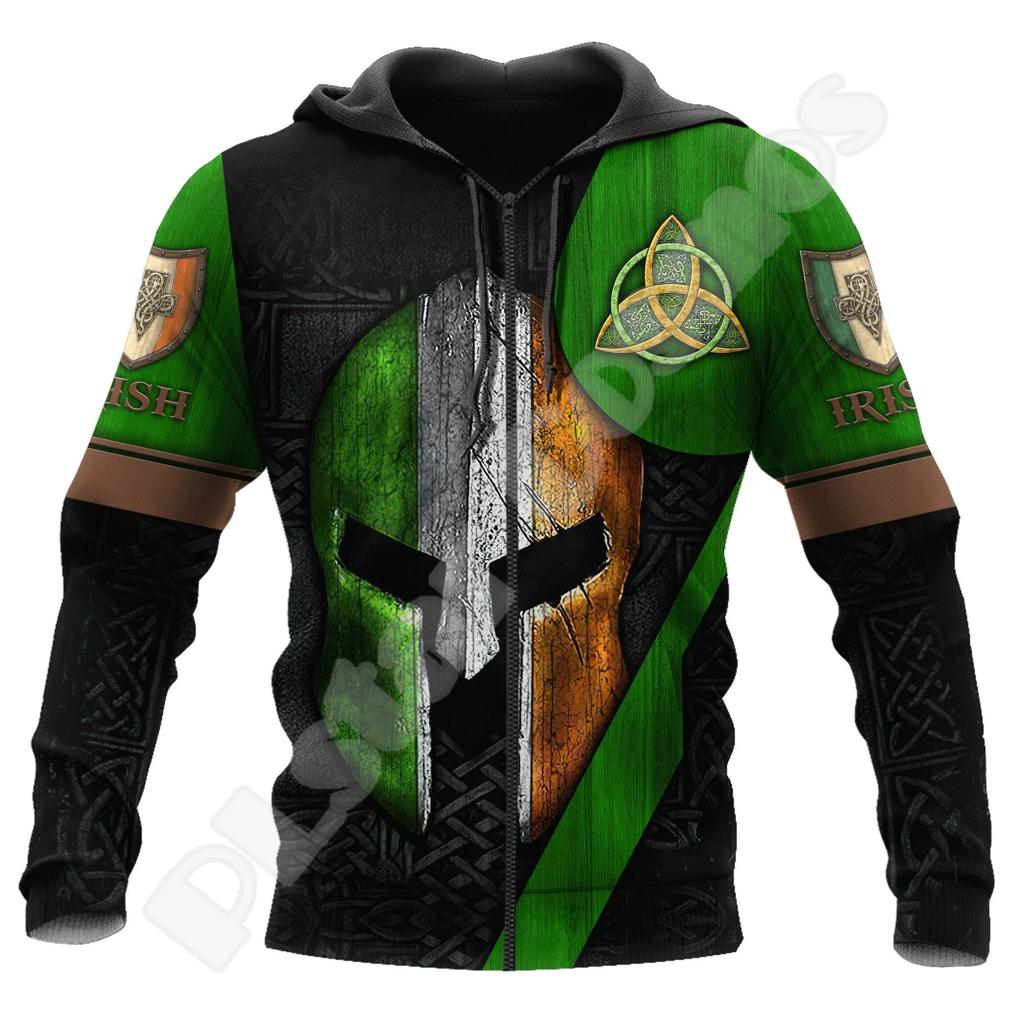 NewFashion Country Flag Ireland Clover Irish St.Patrick Tattoo Vintage 3DPrint Pullover Funny Harajuku Casual Jacket Hoodies X15