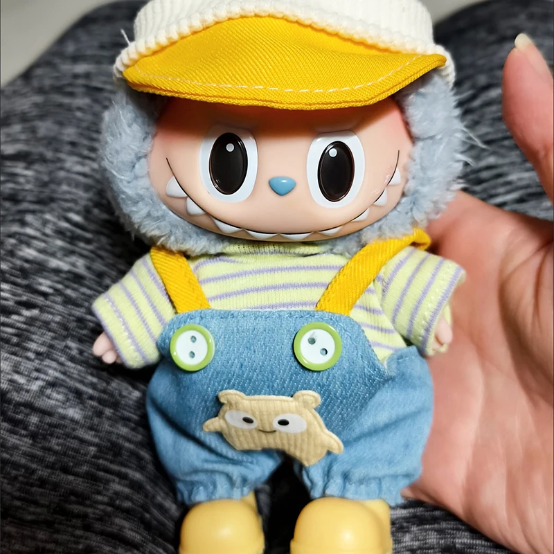 Clothes for 15/17cmLabubu Accessories Clothes Bow Hairpin Magic Stick Sakura Dress Set Four Pieces Children's Gift waist bag