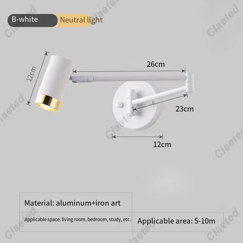 LED Scalable Restaurant Hotel Rocker Wall Light Bedhead Living Room Study Creative Eye Protection Reading Wall Light