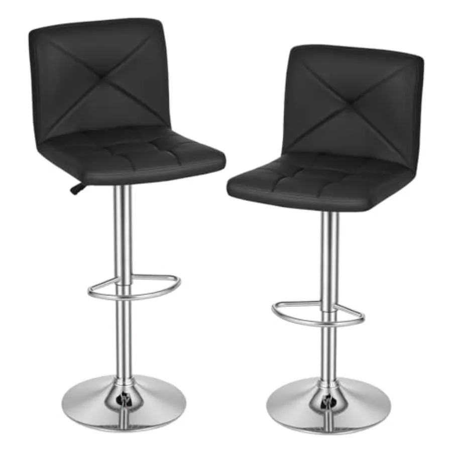 

Bar Stools Set of 2 PU Leather Swivel Bar Stools Kitchen Counter Height Bar Chairs with Hydraulic Adjustable for Kitchen Dining