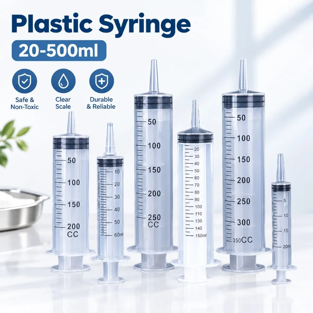20/60/100/150/500ML Syringe Large Capacity Syringes Oil Pump Reusable Nutrient Syringe For Water Refilling Animal Food Feeding