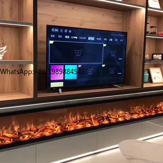 

Foshan Manufacturer Wholesale Electric Fireplace Simple Artificial Embedded Stove 3D Atomized Effect Digital Heating for Metal