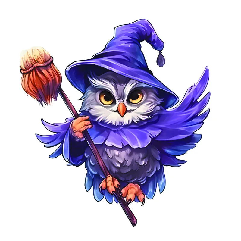 Car Sticker Decal Sweat Witch Owl Sticker-Creative Niche Vinyl Car Stickers Waterproof Motorcycle Stickers