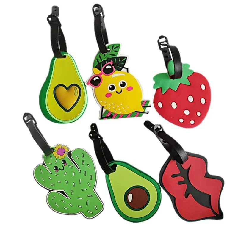 Creative Cartoon Fruit Shape Luggage Tag Cute Silicone Boarding Pass Suitcase Luggage Identification Hangtag Travel Accesorios