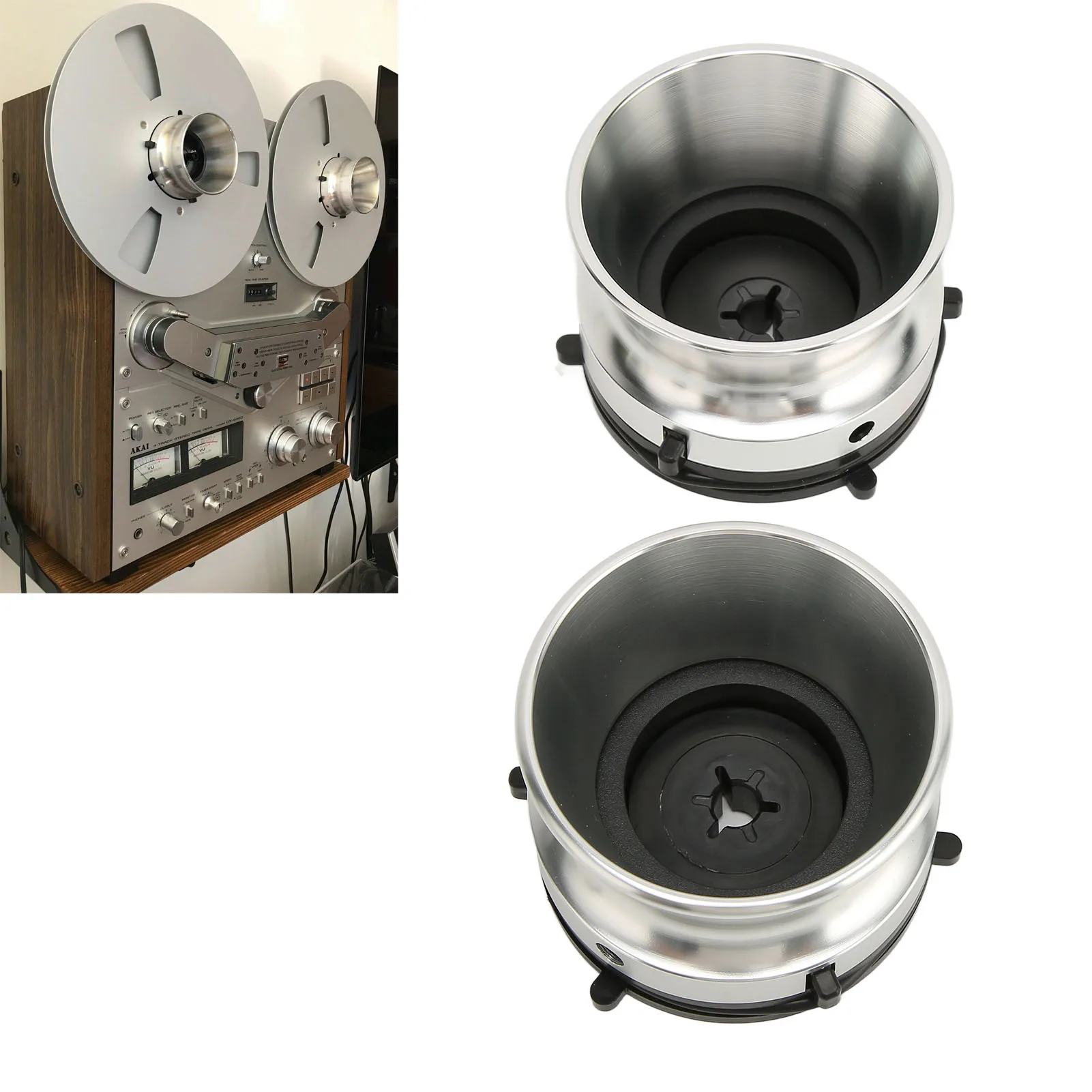 محولات NAB Hub من الألومنيوم قابلة للقفل، هيكل قوي، زوج واحد من فتاحة 10 بوصة مصقولة بالفضة، سهلة التركيب لمكبر الصوت