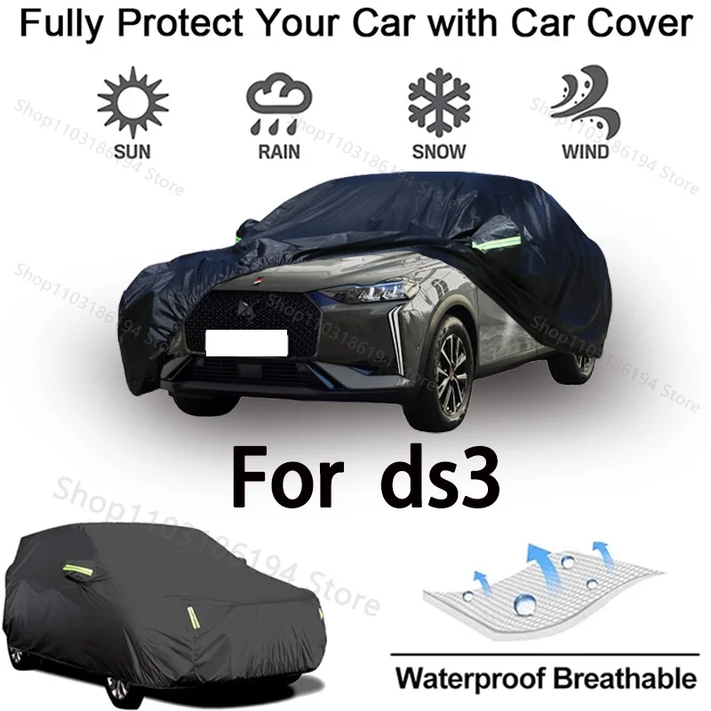 

Full Car Cover For DS 3 Outdoor Protective Gear-Snowproof, Sunshield, Waterproof and Dustproof Automobile Accessories