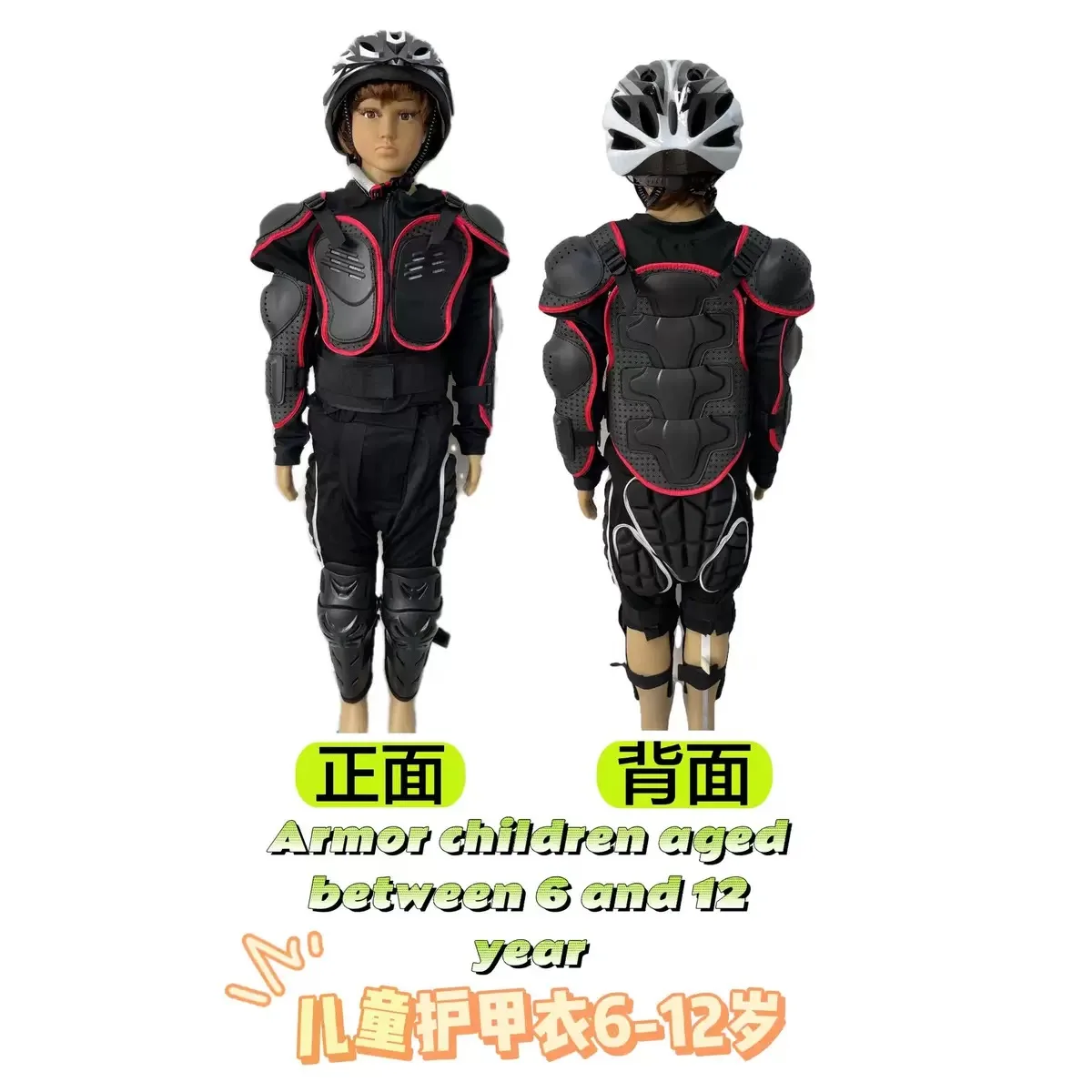 Cross border hot selling motorcycle children's riding armor pants knee pads helmet four piece set armor off-road protective gear