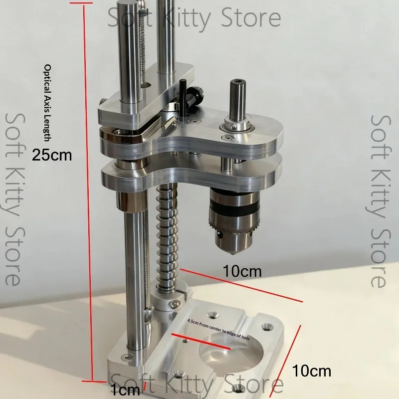 Vertical Drilling Guide Stand Woodworking Desktop Aluminum Alloy Dual Plate with Nickel-Plated Shaft Drill Guide Bracket Tool