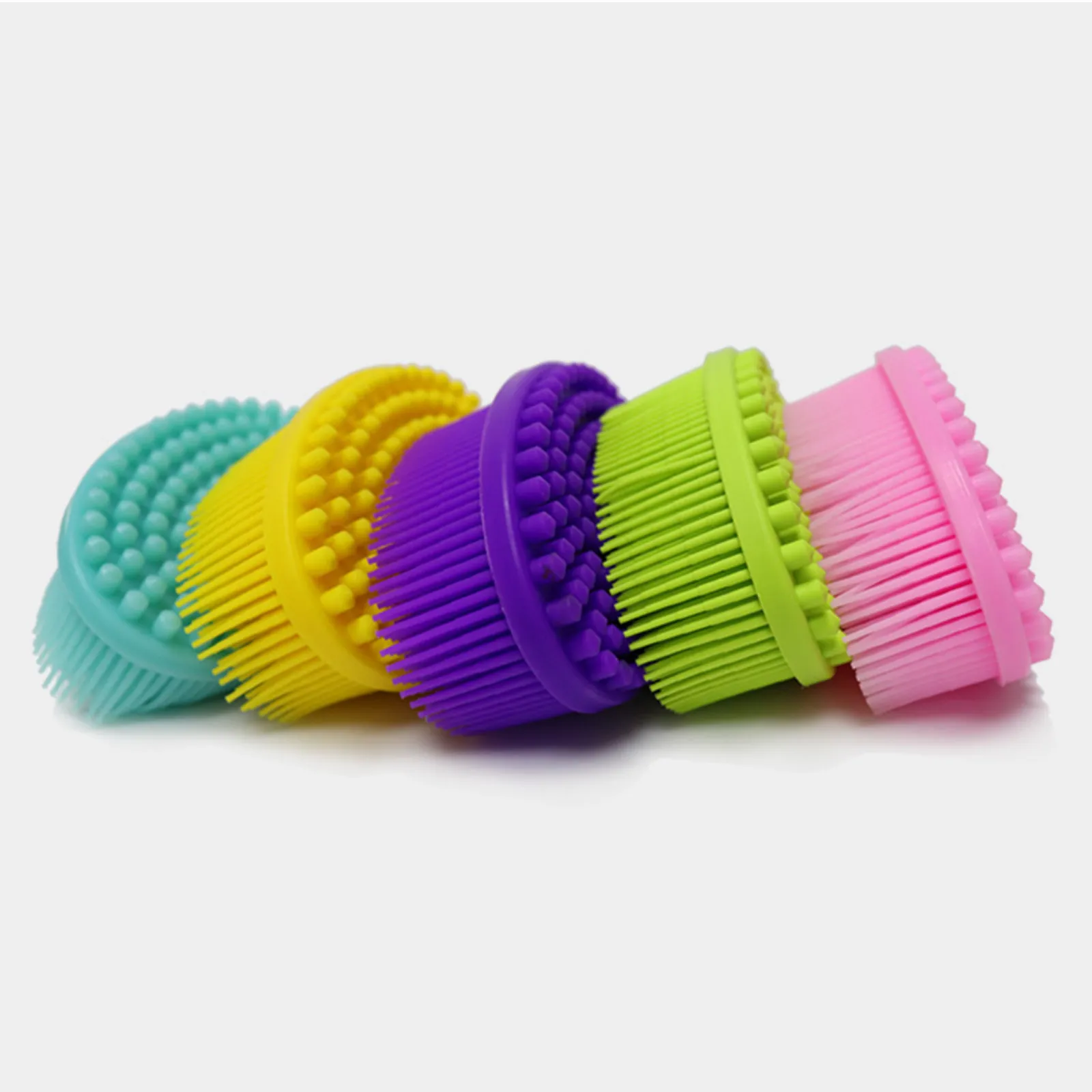 2Pcs Silicone Body Scrubber Shower Brush Double Sided Bath Massage Brush for Scalp Deep Clean Bath Tool Cleaning Body