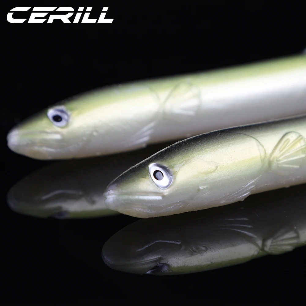 Cerill 2 PCS Soft Fishing Lure Eel Bait 30cm 58g Wobblers Artificial Silicone Swimbait Carp Jigging Bass Pike Fish Tackle