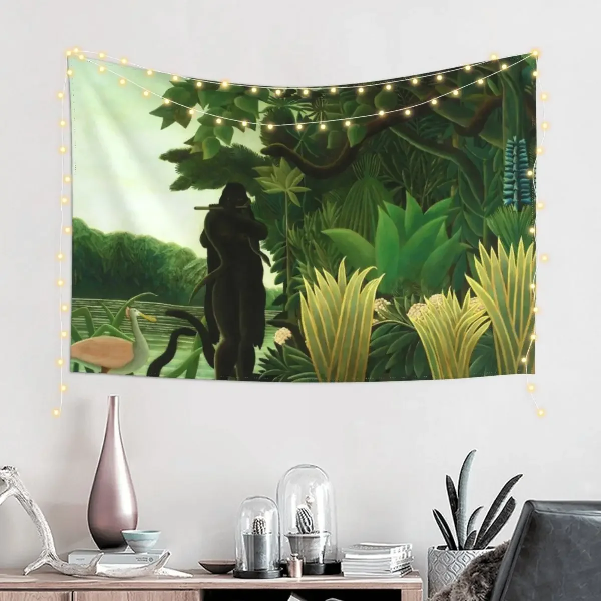 Henri Rousseau The Snake Charmer, 1907 Tapestry Aesthetic Room Decors Wall Decor Hanging Bedroom Decoration Mushroom Tapestry