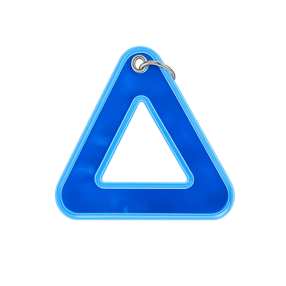 Reflective Reflective Keychain Triangle Shape Easy to Attach Backpack Pendant Colorful Lightweight Metal Ring