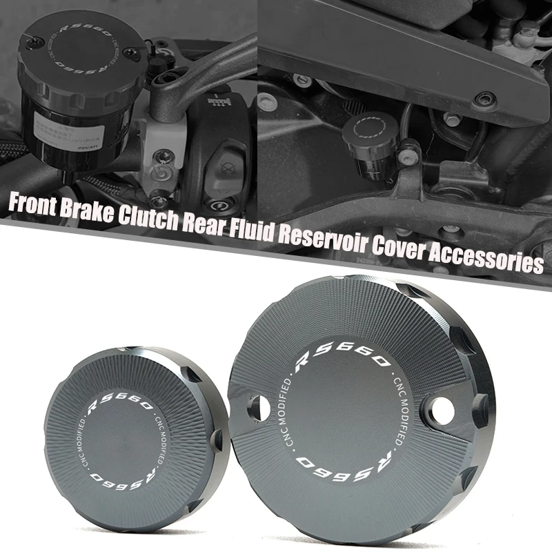 

For Aprilia RS660 RS 660 RSV4 R/RR/RF Tuono V4 1100 RSV CNC Front Rear Brake Fluid Reservoir Cover Motorcycle Accessories