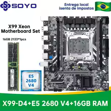 Kit X99 Placa-mãe Soyo + Xeon E5 2680v4 14 núcleos 28 threads + 16GB DDR4