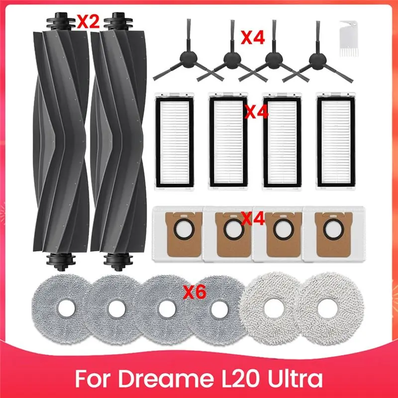 B62B-Accessories For Dreame L20 Ultra Main Side Brush Hepa Filter Mop Pads Vacuum Cleaner Replacement Parts