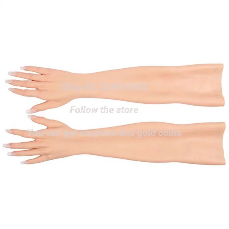 Silicone Artificial Mannequin for Female, Body Fingernail Prosthetic Props, Medical Cosmetology, after Hand, 60cm, 1Pair