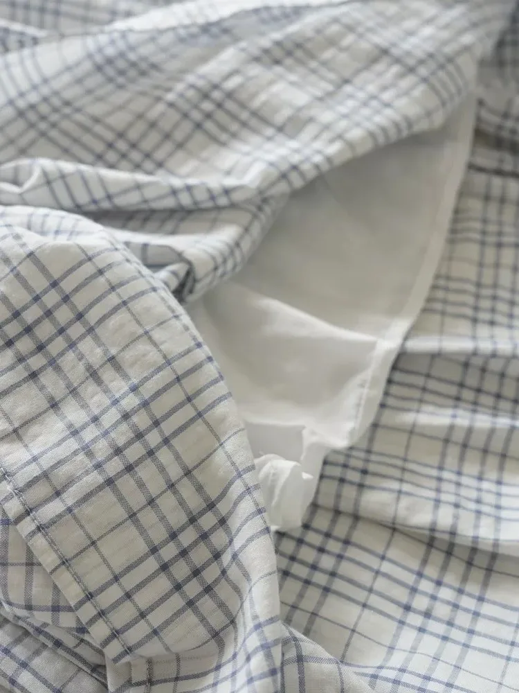 Retro Spódnica Midi w Kratę w Stylu A-Line Damska Letnia Nowa Elegancka Spódnica z Wysokim Stanem, Zwiewna, Wyszczuplająca, o Długości Midi, Patchworkowa