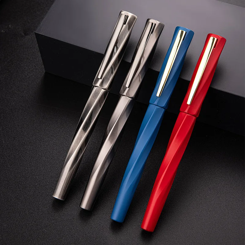 

HERO/Hero E505 Spiral Matte Metal Brushed Pen Holder Gold Pen Gift Box Set for Student Adult Practice Writing Office Ink Pen