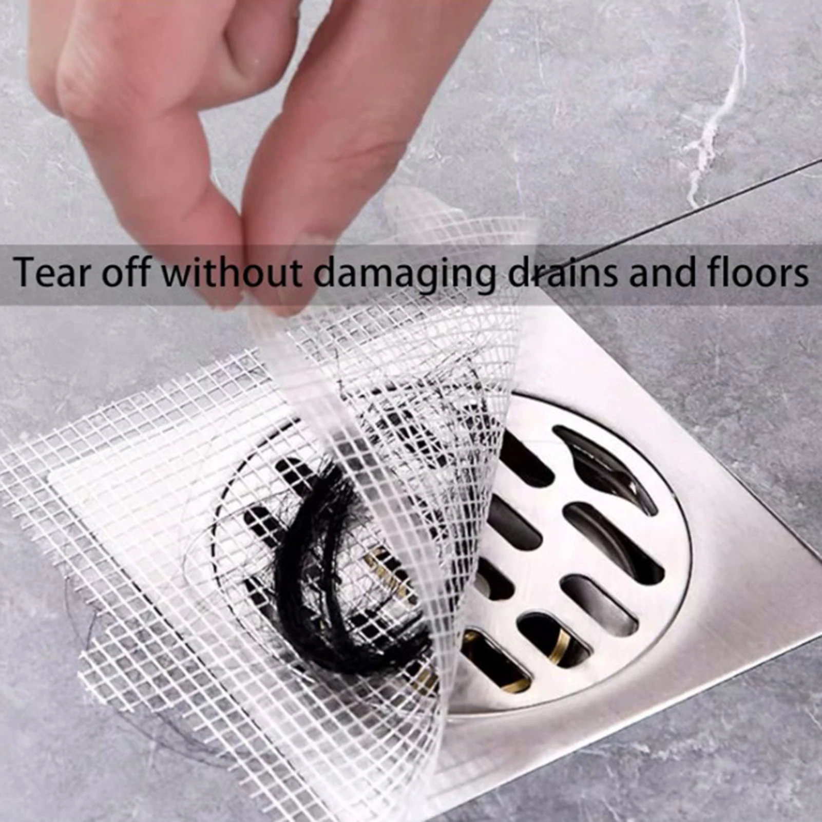 Disposable Shower Drain Cover Anti Clogging Floor Drain Mesh Stickers Cover for Bathroom Laundry Bathtub