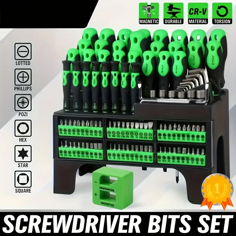 21-PCS Magnetic Screwdriver Tool Set with Shockproof Case, Professional Multi-Bit Kit for Car Repair, Home DIY & Electronics