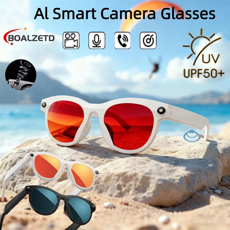 

Для Xiaomi AI умные очки HD камера чат GPT Bluetooth вызов голосовой помощник управление навигация водонепроницаемые умные спортивные очки