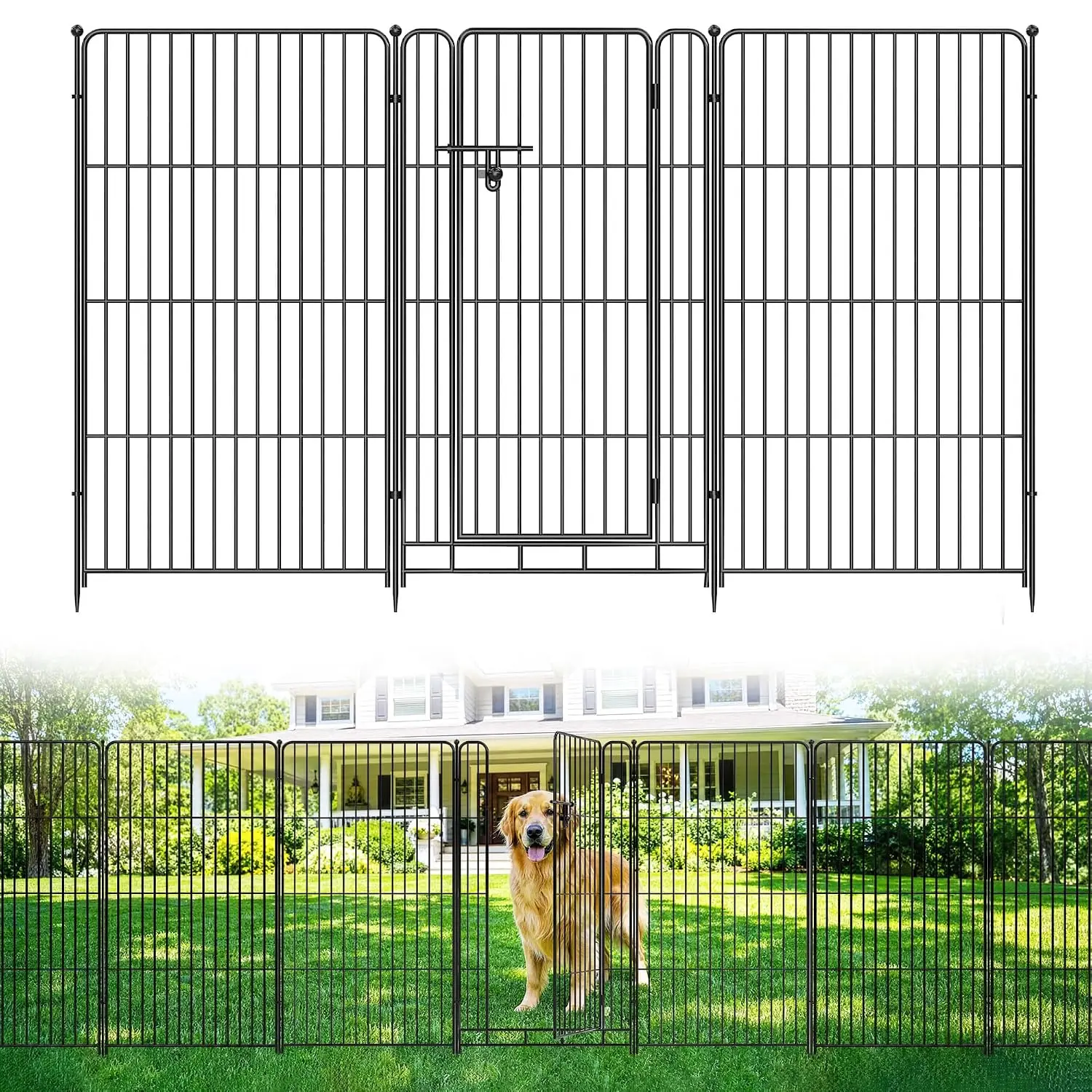 Garden Fence, 48in(H) x 17.7ft 8 Pack Garden Fencing Animal Barrier, Customized