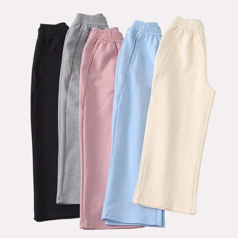 5-14Y Kids Autumn Pants Girls Wide Leg Casual Pants Solid Kids Loose Sports Trousers Students Sweatpants Cotton Children Clothes