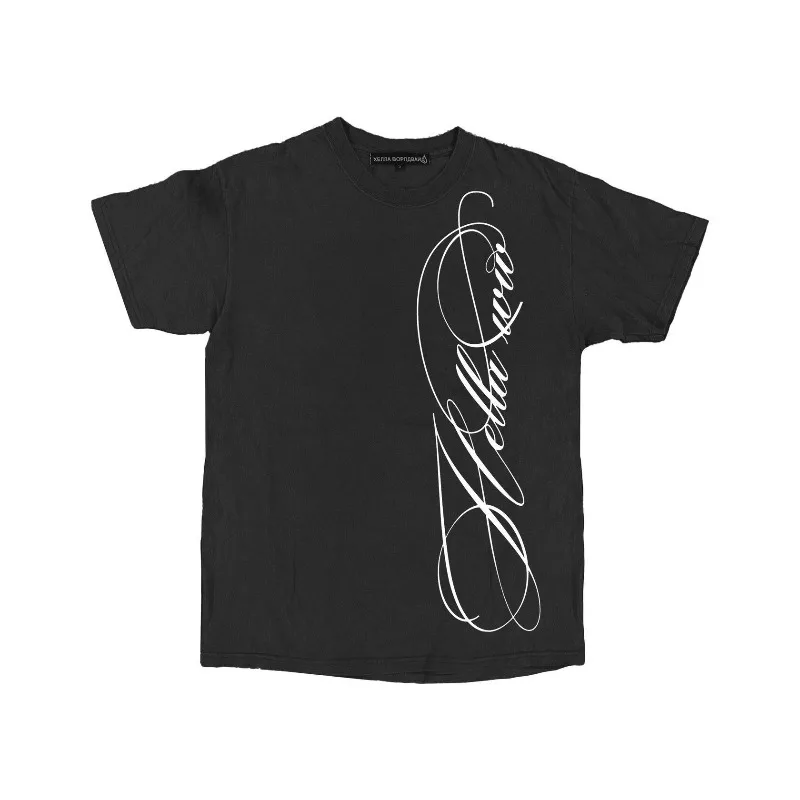 English Letter Pure Cotton Printed Personalized Round Neck Short Sleeved New Men's and Women's Fashionable Loose T-shirt