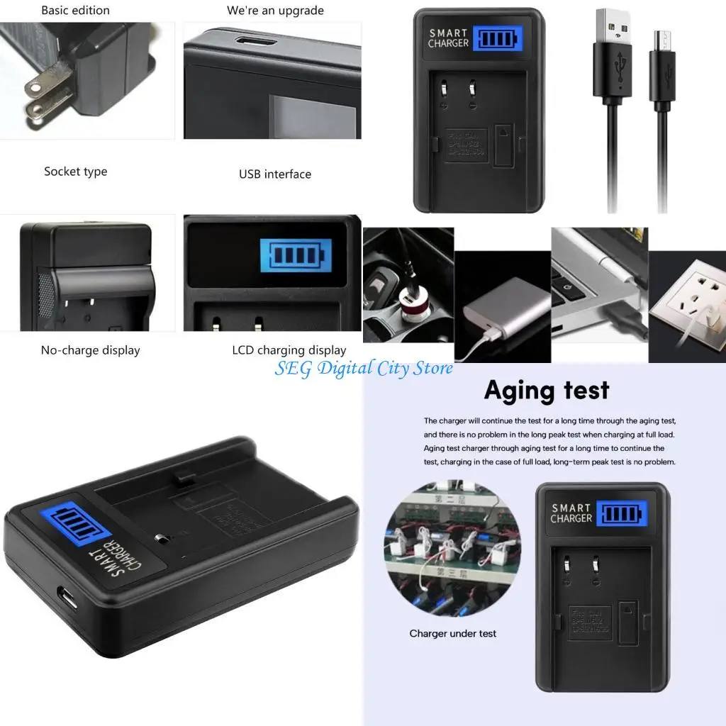 

U75B User Friendly USB Camera Battery with LCD Display for BP511 Cameras