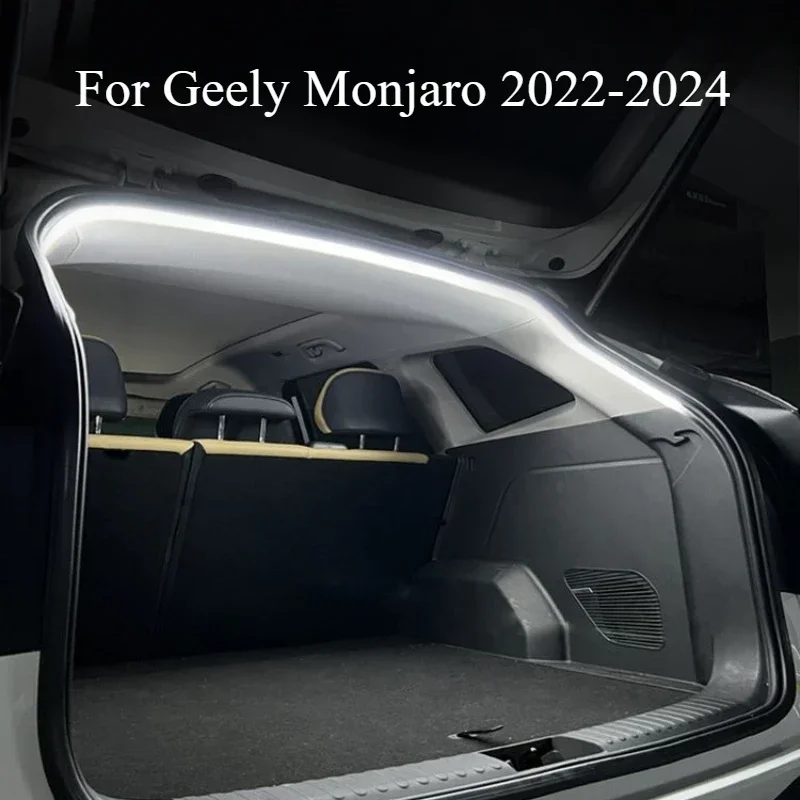 For Geely Monjaro 2022-2024 LED Car Trunk Light Brightening Lighting Atmosphere Light Interior Modification LEDLight Accessories