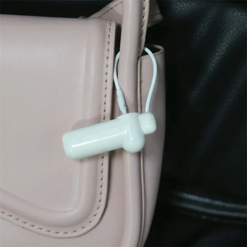 علامة أمان بسلك فولاذي ، مادة ABS بيضاء ، علامة صلبة قابلة لإعادة الاستخدام للملابس ، الحبل ، RF ، MHz ، EAS ،