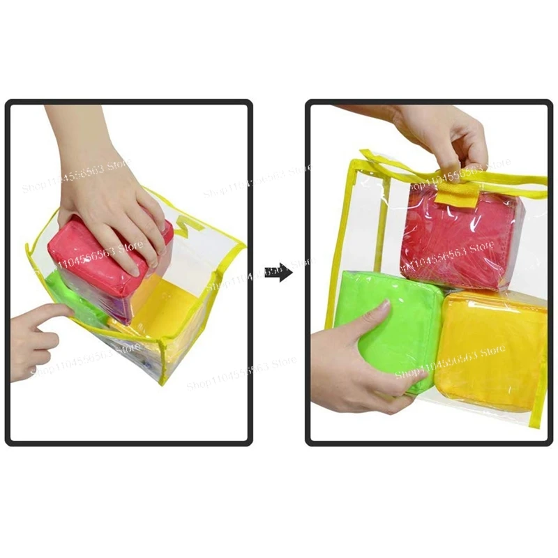 مجموعة ألعاب تعليمية DIY (4 قطع) - مكعبات تكديس إسفنجية، مربعات الجيب، جيوب الصور ونرد اللعب #6