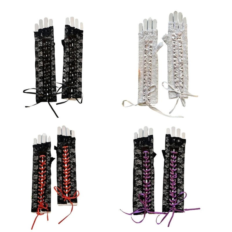 49MD Fashionable Elastic Arm Sleeves Breathable Lace Design ‌Dance event‌ Daily Wear