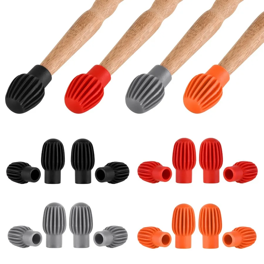 Amortecedores de baqueta para silenciar a prática de bateria, pontas de baqueta de silicone, som mudo de carcaça de varas em superfícies sólidas