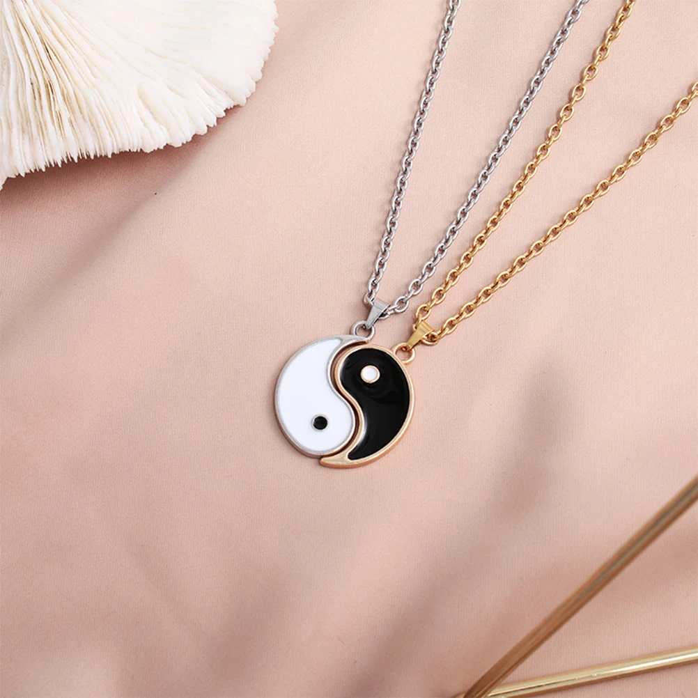 

1 Pair Necklace For Couples Matching Pendant Stainless Steel Romantic Gift Valentine Wedding Party Delicate Charm