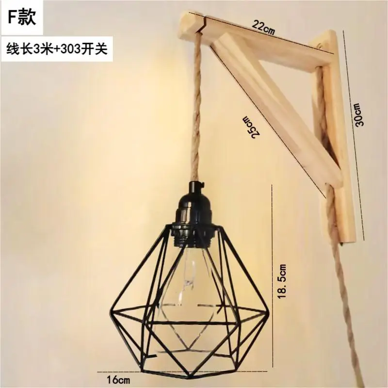 

Bamboo wall lamp Ins hand woven bedroom bed meal cafe solid wood background led room decor woven wall light luminaria