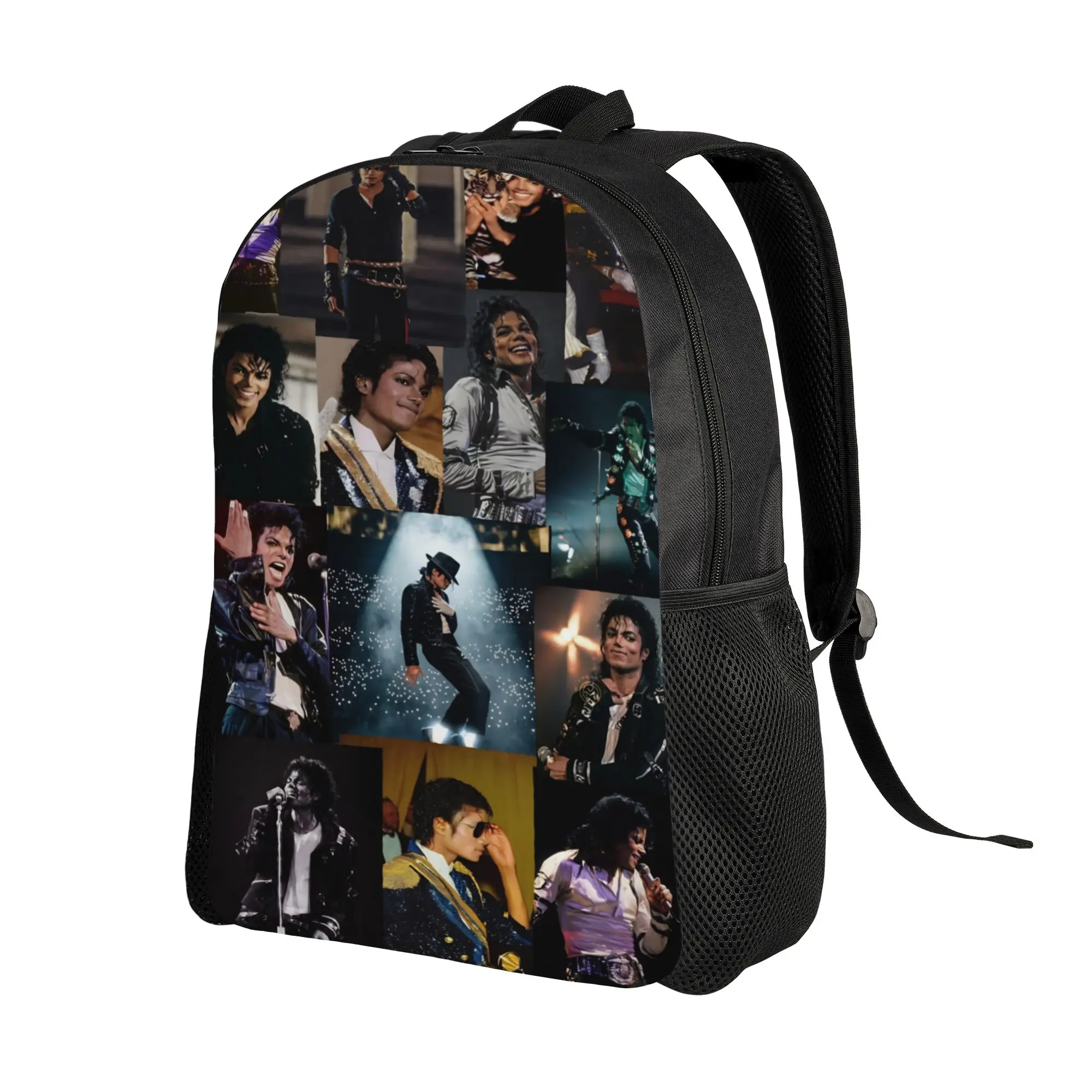 M-Michaels MJ King Music Casual Backpack Durable High School Work  Daypack for Men Women College Canvas Bags