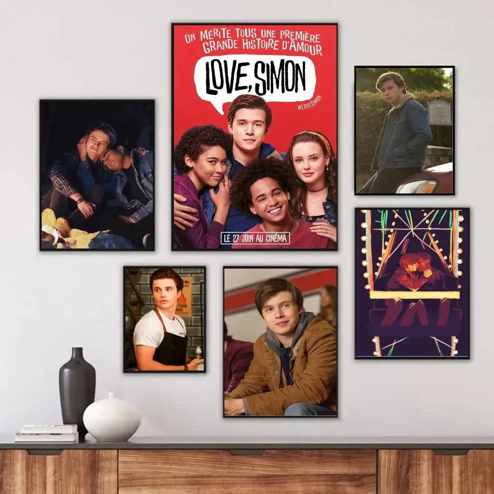 

1PC L-Love Simon Poster Self-adhesive Art Waterproof Paper Sticker Coffee House Bar Room Wall Decor