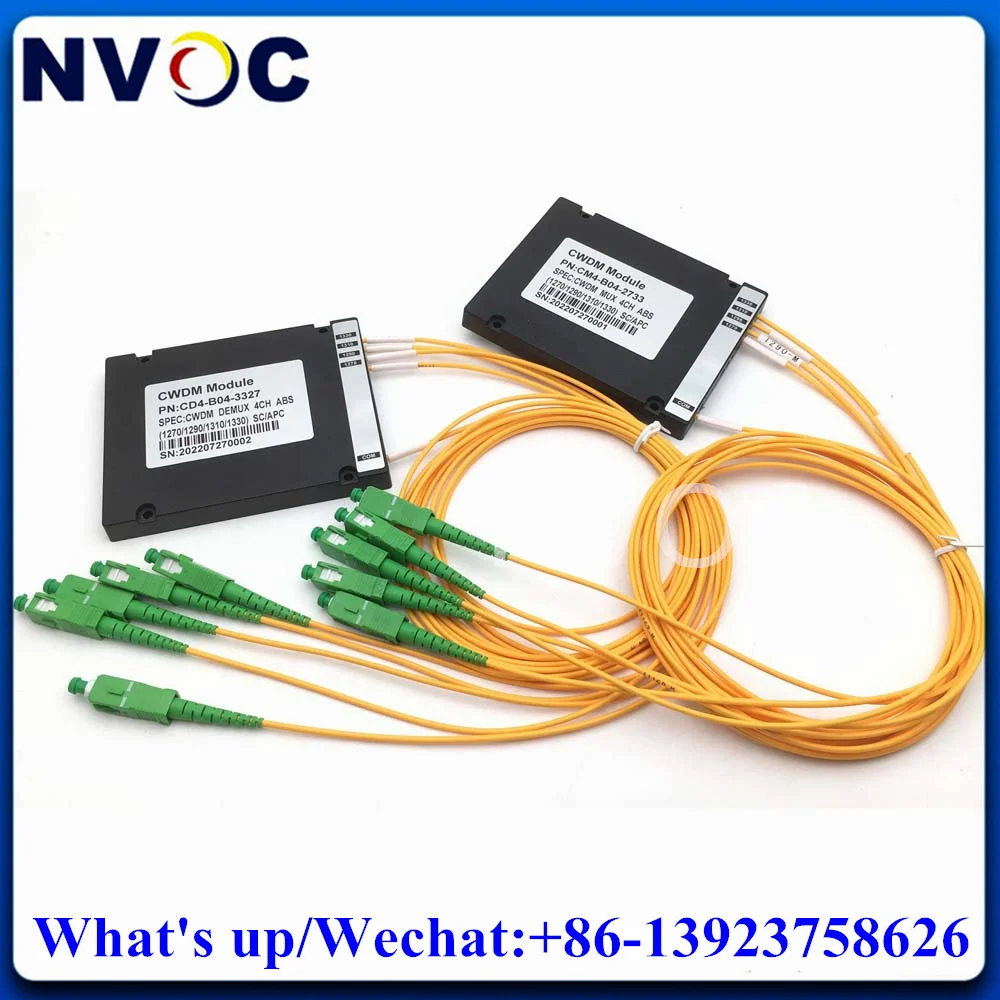 1*4 ABS Box Type 4Ch MUX or DeMux CWDM Multiplexer,Single Fiber Optic Simplex Module 1470-1610nm with SC/APC