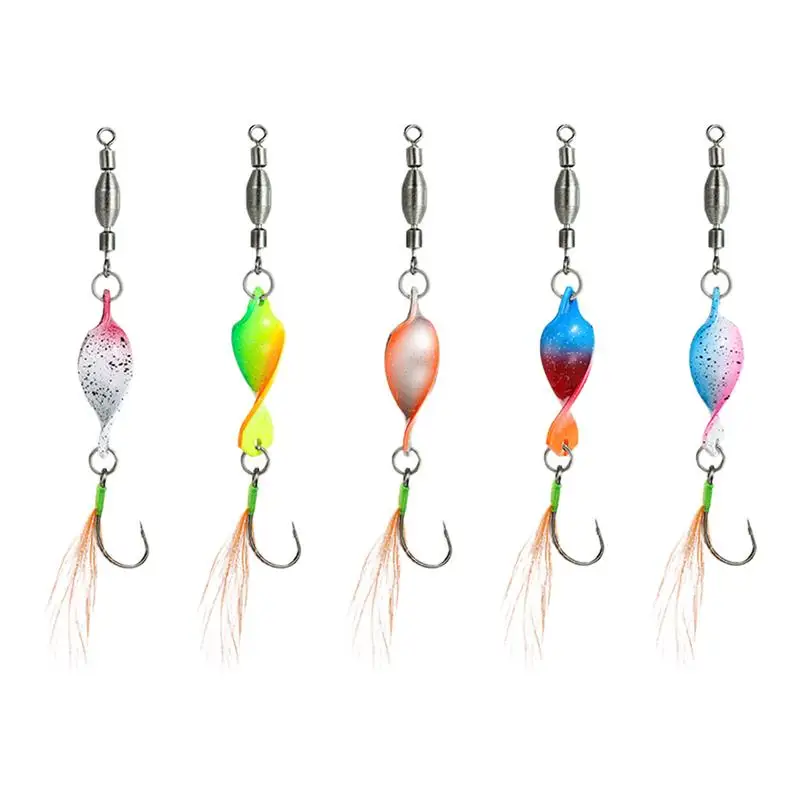 

Fishing Lure Spinner Bass Lures Fish Hooks Spinner Baits 5 Pcs Sequin Swimbaits Fishing Hooks Bait Tackle Kit For Bass Trout