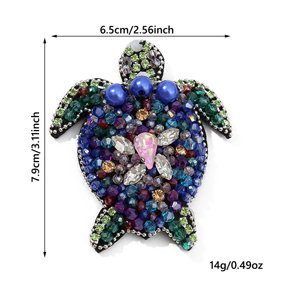 3D Marine Animal Patches Seahorse Handmade Beaded Patches Crab Starfish Cartoon Patches For DIY Craft & Cloth Decoration
