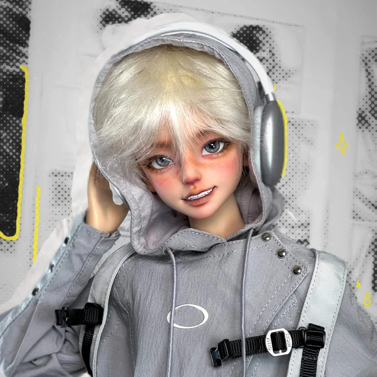 1/4 BJD bambola maschio XiaoLang bocca aperta volto sorridente testa sfoderata corpo collezionista bambola d'arte bambola snodata a sfera giocattolo per il collezionista