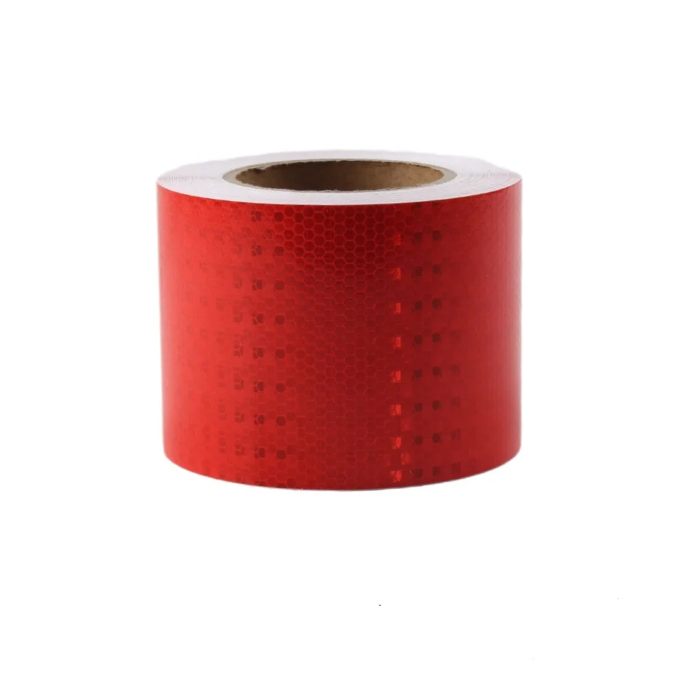 10cmx10m Red Small Shining Square Reflector Stickers Self-Adhesive Reflective Warning Tapes Waterproof Safety Strips For Bicycle