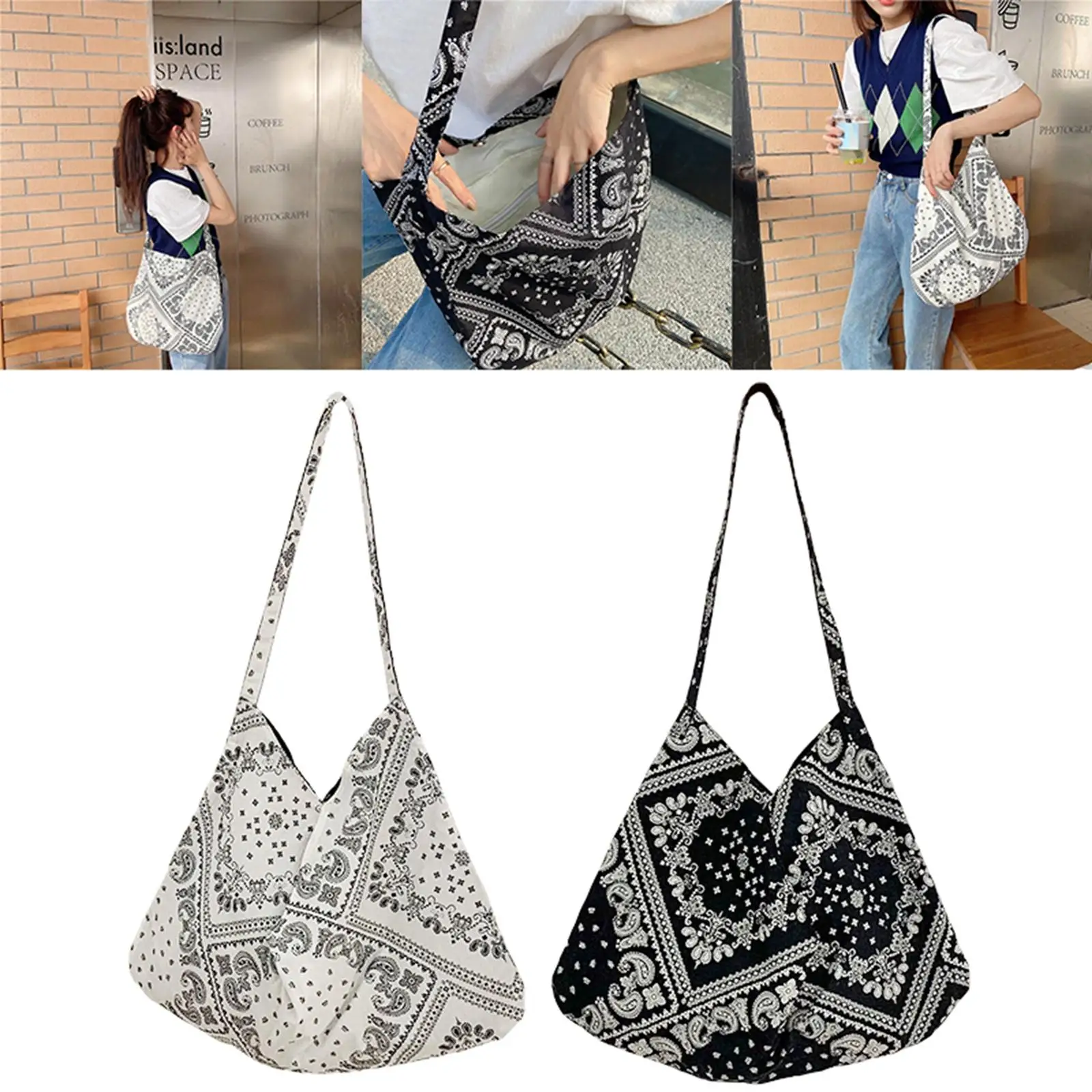 Shoulder Bag Single Shoulder Strap Comfortable Large Capacity Boho Bag for Shopping